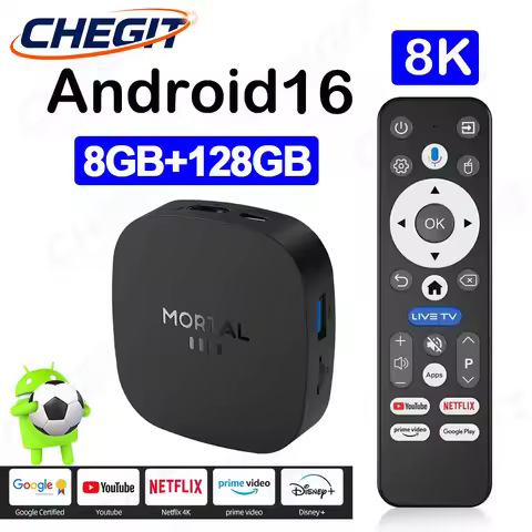 2026 New Android16 Smart TV Box Wifi6 4Core Support 8K 8GB+128GB Netflix YouTube Google Assistant St