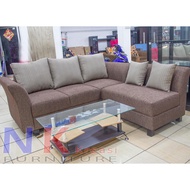 Sofa Kursi Ruang Tamu L Minimalis, sofa sudut + MEJA TAMU - JABODETABEK ONLY