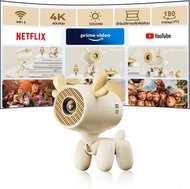 โปรเจคเตอร์ 4K projector พกพา โปรเจคเตอร์มินิต่อกับมือถือ mini projector ดู หนัง android projector