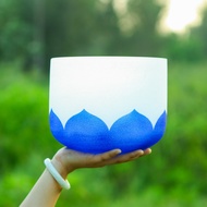 Hye-eun 8inch  Lotus design Frosted Quartz Crystal Singing Bowls 432Hz/440hz for Sound Healing