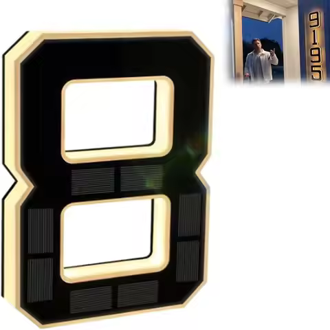 Solar Powered Solar House Numbers IP44 Waterproof 6.7 Inch Size Lighted House Numbers Light Up Desig