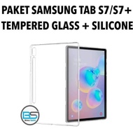 Samsung Tablet S7 S7 Plus Tempered Glass Full Anti Gores Kaca Bening