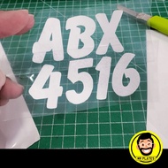 Sticker Number Plate/ Sticker Cutting Plates Depan Motor (Number Saiz Blh Adjust)