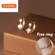 gold 916 original malaysia Zircon earrings for women gift earrings hypoallergenic non tarnish dangli