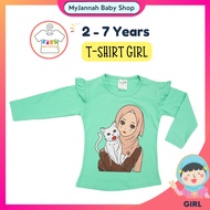 2-7Y HIJAB Baju T-Shirt Budak Perempuan Kids Girl T-Shirt H&R Top Cotton