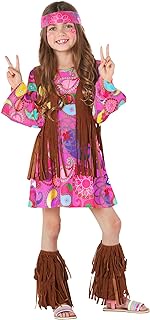 Morph Kids Hippie Vest Costume Girls Hippie Dress Costume 70s Costume Kids 70s Disco Hippie Costume Dress Outfit For Girls