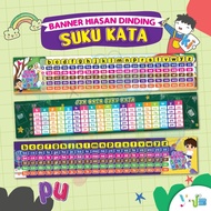 JOM WALL DECORATIONS BANNER LEARNING TO STUCK WORDS (TADIKA / PRESCHOOL / DEFINITELY / LOW SCHOOL)