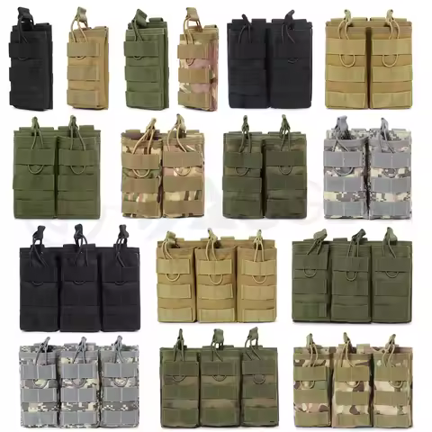 1000D Nylon Single Double Triple Magazine Pouch AR15 M4 5.56 AK 7.62 Holster Molle Airsoft AEG GBB M