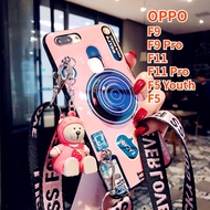 Case For OPPO F11 Pro OPPO F11 OPPO F9 OPPO F9 Pro OPPO F5 Youth OPPO F5 Retro Camera lanyard Sling Casing Grip Stand Holder Silicon Phone Case Cover With Cute Doll Top Seller Case