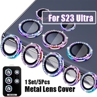 1 Set Diamond Lens Protector for Samsung S24Ultra/S24plus/S23 Ultra/S24 Shining Glitter Tempered Gla