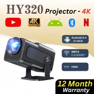 HY320 Projector 4K Projector 180° Flip Smart Projector Android 13 Suitable for Mobile Phones and Tab