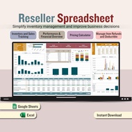 Reseller Spreadsheet Business Dashboard Inventory Management Tracker Bookkeeping Excel Google Sh