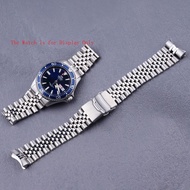 For ORIENT RA-AA0002L 22mm 316L Stainless Steel Silver Jubilee Watch Band Strap Silver Bracelets Solid Curved End Luxury Style