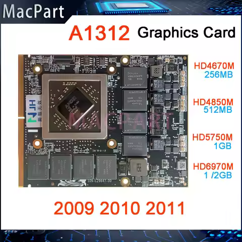 Original HD4670M HD4850M HD5750M HD6970M 256MB 512MB 1GB 2GB For Apple iMac 27" A1312 Graphic Video 