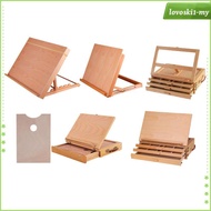 [LovoskibcMY] Wooden Table Box Easel Easel And Wooden Table Sketch Box, Portable Desktop