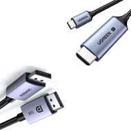 UGREEN USB C to HDMI 2.1 Cable 8K@60Hz 4K@240Hz 6.6FT Bundle with DisplayPort Cable 2.1 [VESA Certif