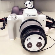 單反相機卡通鏡頭蓋帶防丟繩的士taxi熊貓創意可愛熱靴公仔保護蓋
