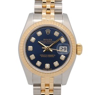[二手]ROLEXDatejust 10 鑽腕錶，隨機序號，179173G BL/NP，18K 黃金，不鏽鋼。