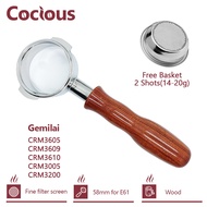 58mm Bottomless Portafilter for generic 2 ears Espresso Machine/Gemilai/Expobar/pandorra/Stainless