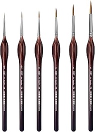 XDT#729 Micro Pin Point Paint Brush XDT#729 6Pc #00000,#000,#0,#2,#4,#6 Acrylic Watercolor Oil, Fine