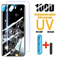 UV Full Cover Glass Samsung S22 Ultra S21 Note 20 5G S20 S10 S8 S9 Plus S10E Note 8 9 10 Plus Tempered Glass Clear Film