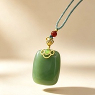 Good Luck Good Luck Nothing Card Pendant Retro Safe Nothing Necklace Green Pendant 26/7/2