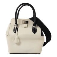 HERMES Evercolor皮革ToolBox 20銀扣手挽肩背兩用袋White/Noir