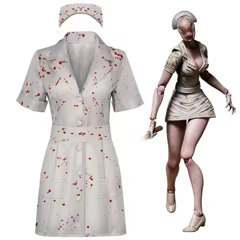 Silent Hill Female Nurse Cosplay Costume Silent Hill Remake Horror Zombie Nurse Cosplay With Hat And