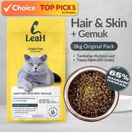 LeaH 34 Hair and Skin Gemuk 8kg Original Pack Grain Free Premium Dry Cat Food Picky Cats High Protei