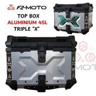 F2-moto Aluminium Top Box 45L Silver
