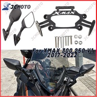 For Yamaha Xmax 300 400 250 V1 2017-2022 Front Fixed Stand GPS Bracket XMAX300 Motorcycle Rear View Mirrors Holder Accessories