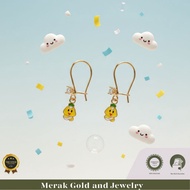 Merak Gold - Agogo Children's Earrings with Enamel Character Model | 16K Gold