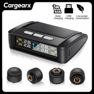Car Wireless Tire Pressure Monitoring System with 4 External Sensors Universal TPMS Solar Monitor wi