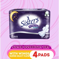 SISTERS OVERNIGHT DRY NIGHT WITH WINGS 4pads