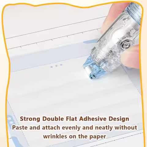 Cartoon Rotary Type Glue Tape Pen Shape High Viscosity Glue Pen Double-sided Adhesive Tape Student