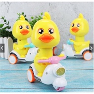 Motorcycle Driving Duck Toy, Head Pressing Duck, 9 Ring Duck Tower