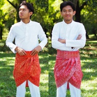 Sampin Instant Andika Kids/Adult - Samping Express lelaki dewasa / budak songket bunga penuh Merah s