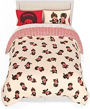 Monchhichi Bedding 7 Piece Full Bed Set, Soft Cozy Nostalgia Reversible Comforter and Sheet Set with