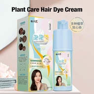 Bubble Hair Dye Shampoo Plant Extract Cream Black Brown Maroon Long-lasting Color Fixation Cover Gray Hair 230ml