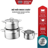 Bộ Nồi Inox 5 Đáy SUNHOUSE MAMA Đáy Từ SH784