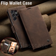 For Samsung Galaxy S23 Ultra S23 Plus S23Ultra S23Plus 5G Flip Matte Leather Phone Case Card Slot wa