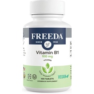 Freeda Vitamin B1 Thiamine 100mg - Supports Energy Metabolism, Nervous System Health - Kosher, Vegan
