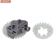 OKHALLO Chain Saw Oil Pump, Silver Round Oil Pump Gear, Metal Easy to Install Compact Oil Pump Worm 