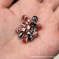 Tibetan Red Black Agate Dzi Beads Round Beads Red Meat diy Bracelet Bracelet Agate Round Beads Loose