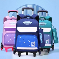 ★ Fashoin Children Kids Cute Cartoon Star School Bag Trolley Waterproof Bag Backpacks With Wheels