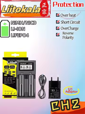 LiItoKala Lii-CH2 1.5V AA AAA Li-ion Batteries Smart LCD Battery Charger 18650 26650 21700 etc.
