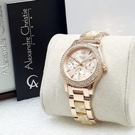 jam tangan wanita alexander cristie original ac2463 rosegold cream