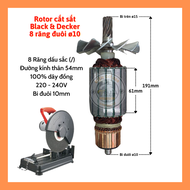 Rotor cắt sắt Black & Decker 8 răng bi đuôi 10mm 220V - Tặng chổi than