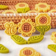 向日葵餅乾模具 太陽花蜜蜂葉子組合翻糖糖霜壓花模DIY烘焙工具