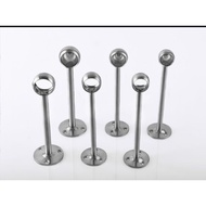 Stainless Steel Flange Base Towel Clothes Pole Base Hanger Flange Shower Curtain Rod Holder/Wardrobe Clothes Tube Support Closet Rod Pole End Bracket